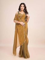ANTUSH NATURAL Chhaava Women's Soft Zimmy Choo Fandy Silk Saree with Handwork Lace Border &Unstitched Blouse|Designer Saree for Wedding,Festival,Reception&Special Occasions - Image 2