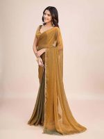 ANTUSH NATURAL Chhaava Women's Soft Zimmy Choo Fandy Silk Saree with Handwork Lace Border &Unstitched Blouse|Designer Saree for Wedding,Festival,Reception&Special Occasions - Image 4