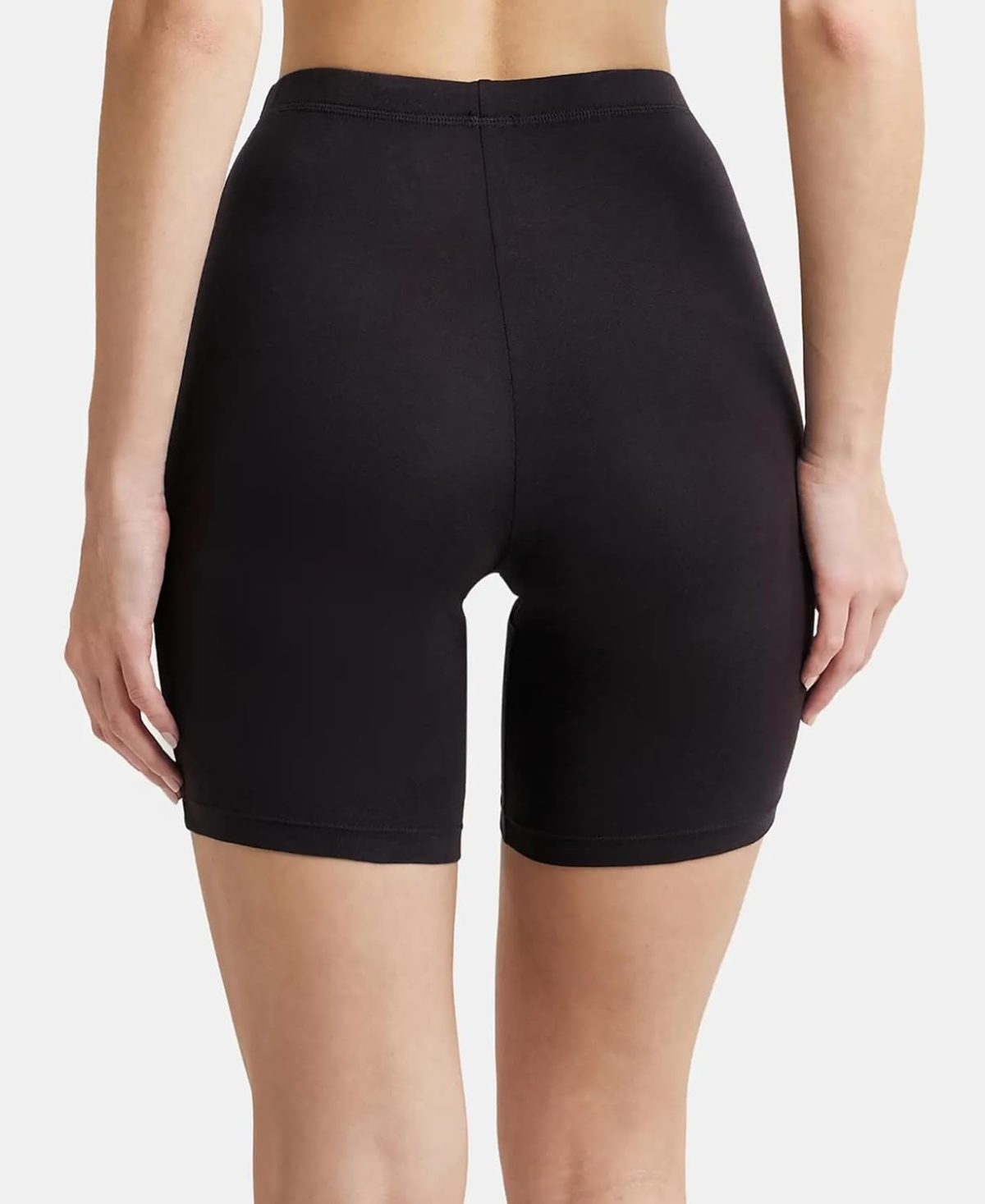 Jockey 1529 Women's High Coverage Super Combed Cotton Elastane Stretch Mid Waist Shorties with Concealed Waistband - Image 3