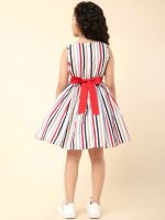 A.T.U.N. (ALL THINGS UBER NICE) Girls Striped Knee Length Fit and Flare Dress | Sleeveless Party and Special Occasion Dress for Kids - Image 5