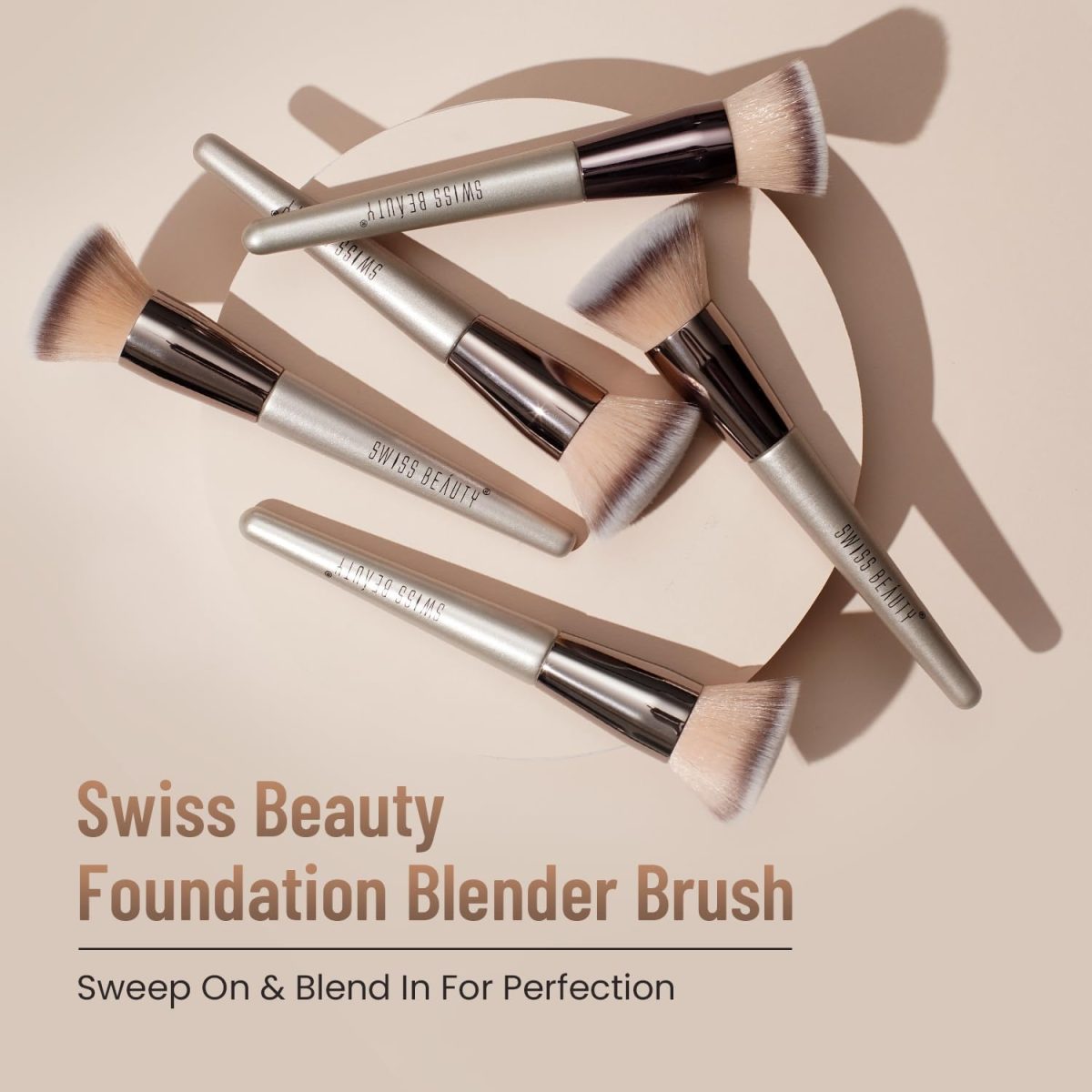 Swiss Beauty Foundation Blender Brush for Makeup | Synthetic Fibres | Easy Blending - Image 2