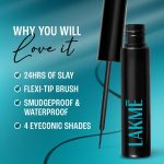 Lakme Eyeconic Liquid Eye Liner, Black, Long Lasting Matte Waterproof Liner - Smudge Proof, Transfer Proof Eye Makeup for 24 hrs, 4.5 ml - Image 5