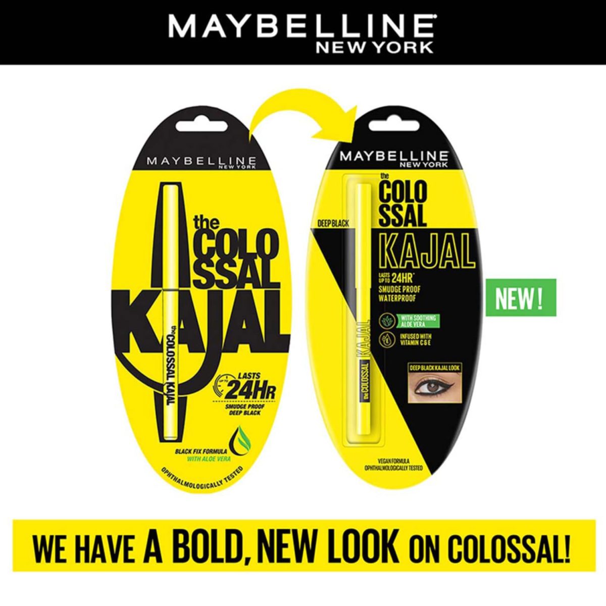 Maybelline New York Colossal Kajal, Intense Colour, Waterproof, Long lasting 24Hrs Stay, Black, 0.35g - Image 2