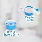 Mee Mee Soft Feel Powder Puff with Box Holder Container for New Born and Kids | Gentle Touch for Your Little One's Skin | BPA-Free | Talcum Powder Container | Portable Baby Grooming Puff Case (Blue) - Image 6