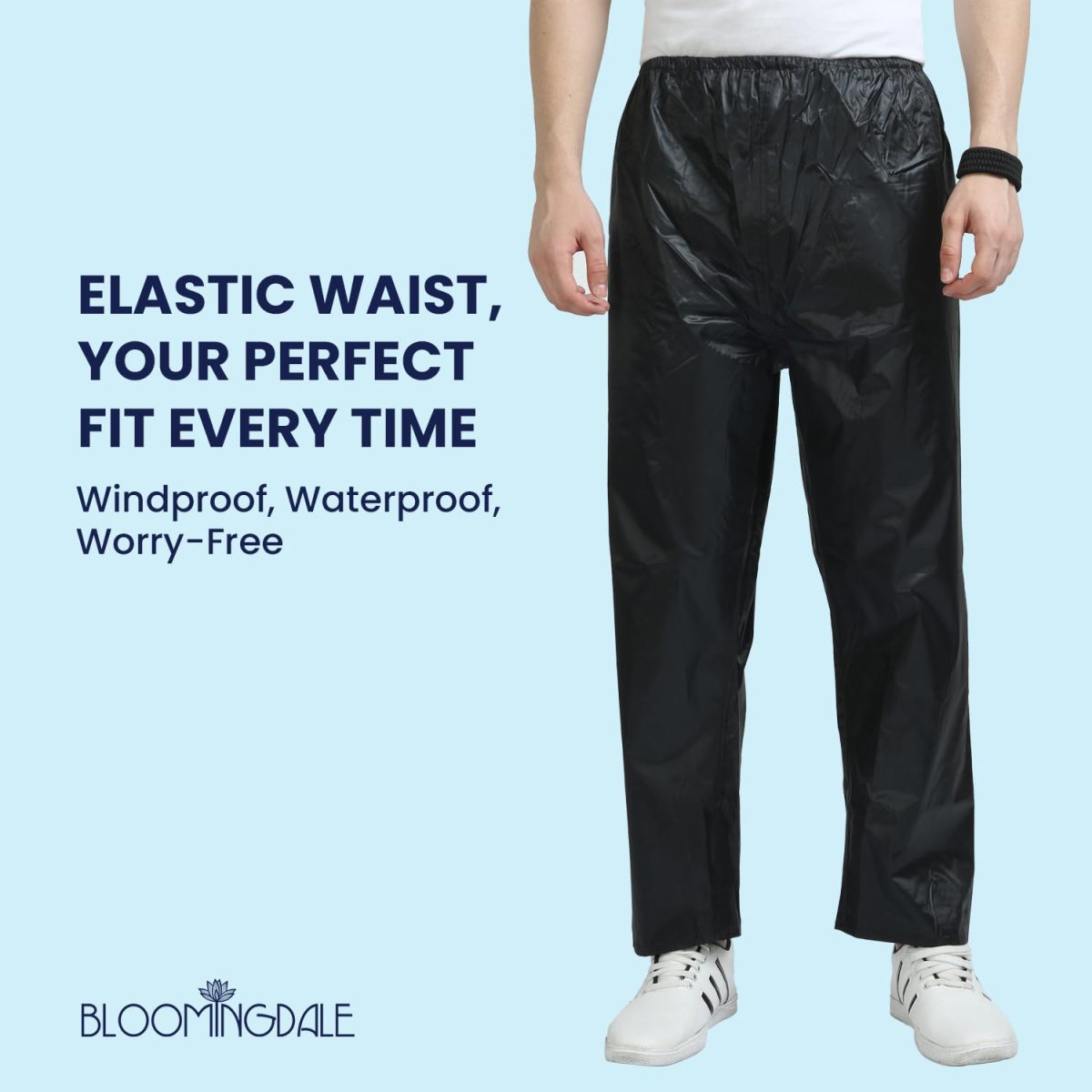 Bloomingdale Rain Coat for Men & Women Waterproof Bike Raincoat for Men with Pant Set Reflective Raincoat for Women, Boys & Girls Adjustable Top and Bottom Rain Coat for Women with Bag - Black - Image 5