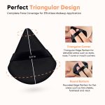 Gleva 2 Pcs Powder Puff Soft Face Makeup Sponge, Loose powder Foundation Blending Sponges Set, Beauty Blender, Contouring, Wedge Triangle Shape Wet & Dry Tool Washable Reusable(Black) - Image 3