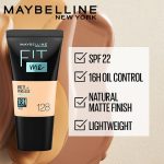 Maybelline New York Liquid Foundation, Matte & Poreless, Full Coverage Blendable Normal to Oily Skin, Fit Me, 128 Warm Nude, 18 ml - Image 3