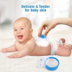 Mee Mee Soft Feel Powder Puff with Box Holder Container for New Born and Kids | Gentle Touch for Your Little One's Skin | BPA-Free | Talcum Powder Container | Portable Baby Grooming Puff Case (Blue) - Image 5