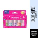 Blue Heaven Color Shine Nail Polish pack of 5, Glossy gel Finish Nail paint with Stunning colors for every Occasion - Summer Sorbet, 25ml - Image 2