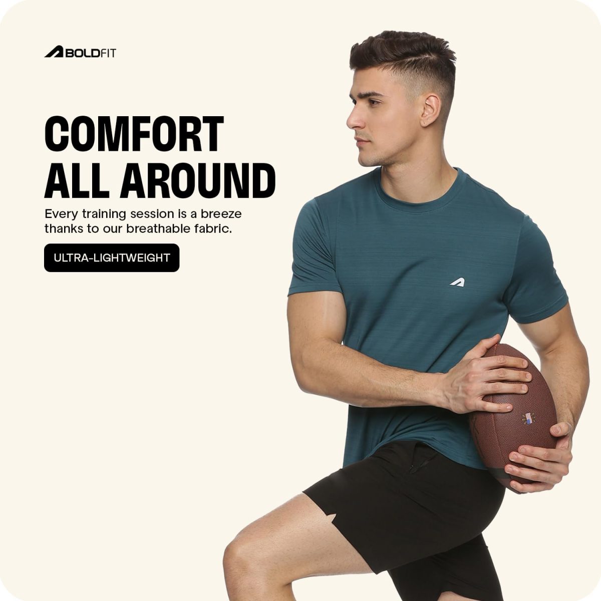 Boldfit Gym T-Shirts for Men – Quick-Dry, Anti-Odor Polyester Sports Tshirt, Regular Fit, Lightweight & Breathable Workout Tees for Everyday Comfort for Man - Image 3