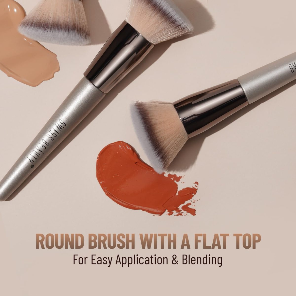 Swiss Beauty Foundation Blender Brush for Makeup | Synthetic Fibres | Easy Blending - Image 4