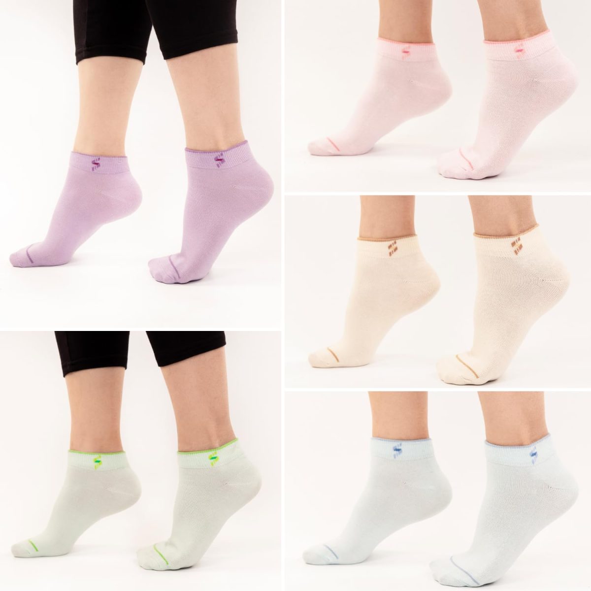 Supersox Ankle Socks For Women Made With Premium Cotton. Solid Design, Anti Odour & Anti Bacterial, Ideal For Daily Casual Wear/Gym/Office - Pack Of 5, Free Size (Pastels, Ankle Length, Multicolor) - Image 6