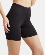 Jockey 1529 Women's High Coverage Super Combed Cotton Elastane Stretch Mid Waist Shorties with Concealed Waistband - Image 2