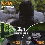 Rocksport Unisex Outdoor Rain Poncho for Adult,Multi Use, Waterproof, Lightweight, Reusable & Packable, One Size Fits Most - Image 5