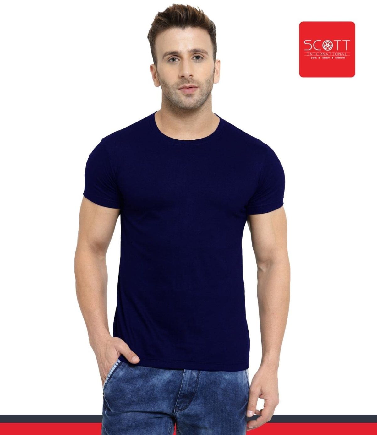 Scott International T Shirt For Men | Plain Round Neck T Shirt | T-Shirt | Cotton Tshirt For Men | Men's T-Shirt | Tshirt For Men Stylish | T-Shirts For Men Regular Fit - Image 7