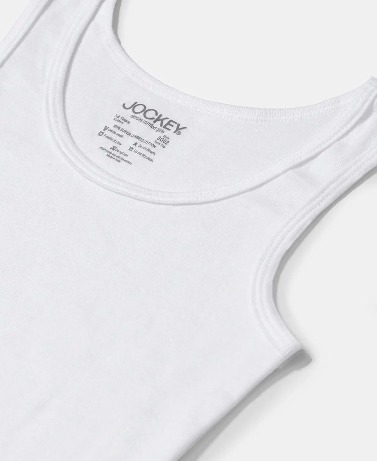 Jockey Girl's SG02 Super Combed Cotton Rib Regular Fit Solid Tank Top - Image 3