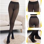 HSR Winter Warm Thermal Fleece Lined Dual-Tone Women Velvet Touch Leggings Tights Pants (Waist Size : 26 to 34 Inch Stretchable) (Black-Footed) - Image 4