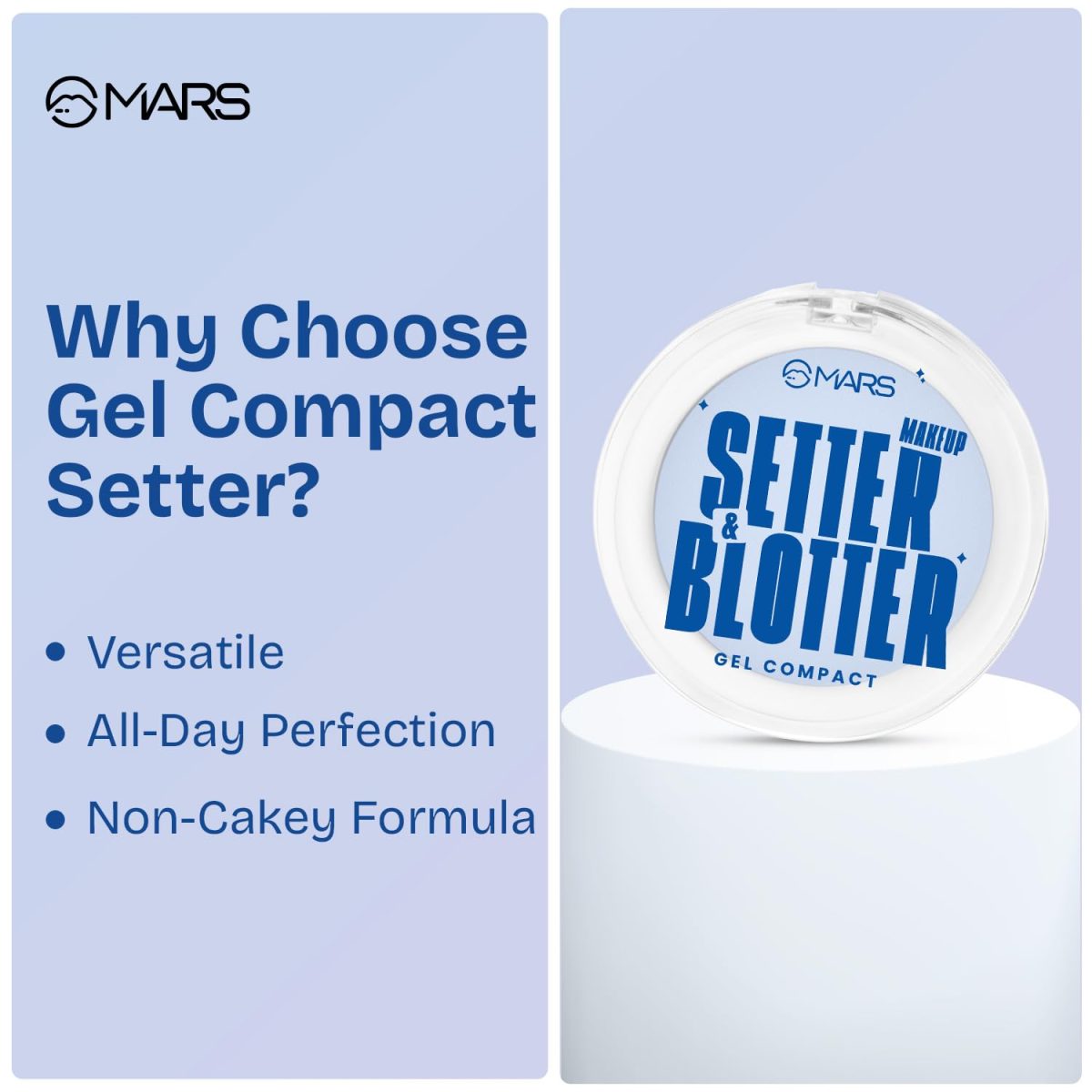 MARS Setter And Blotter Gel All Skin Types, Oily Compact For Poreless Effect (5 Gm) With Appliactor | Oil Control | Mattifying Formula | Long-Lasting | Shine Free Matte Finish | Flawless Skin - Image 2