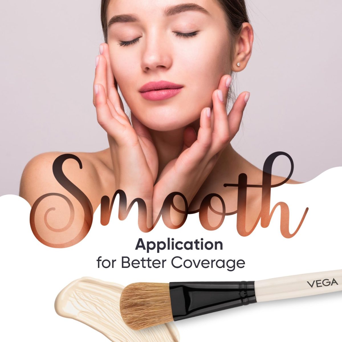 Vega Bristle Face Pack Brush - White, 1 Piece, (HV-27) - Image 6
