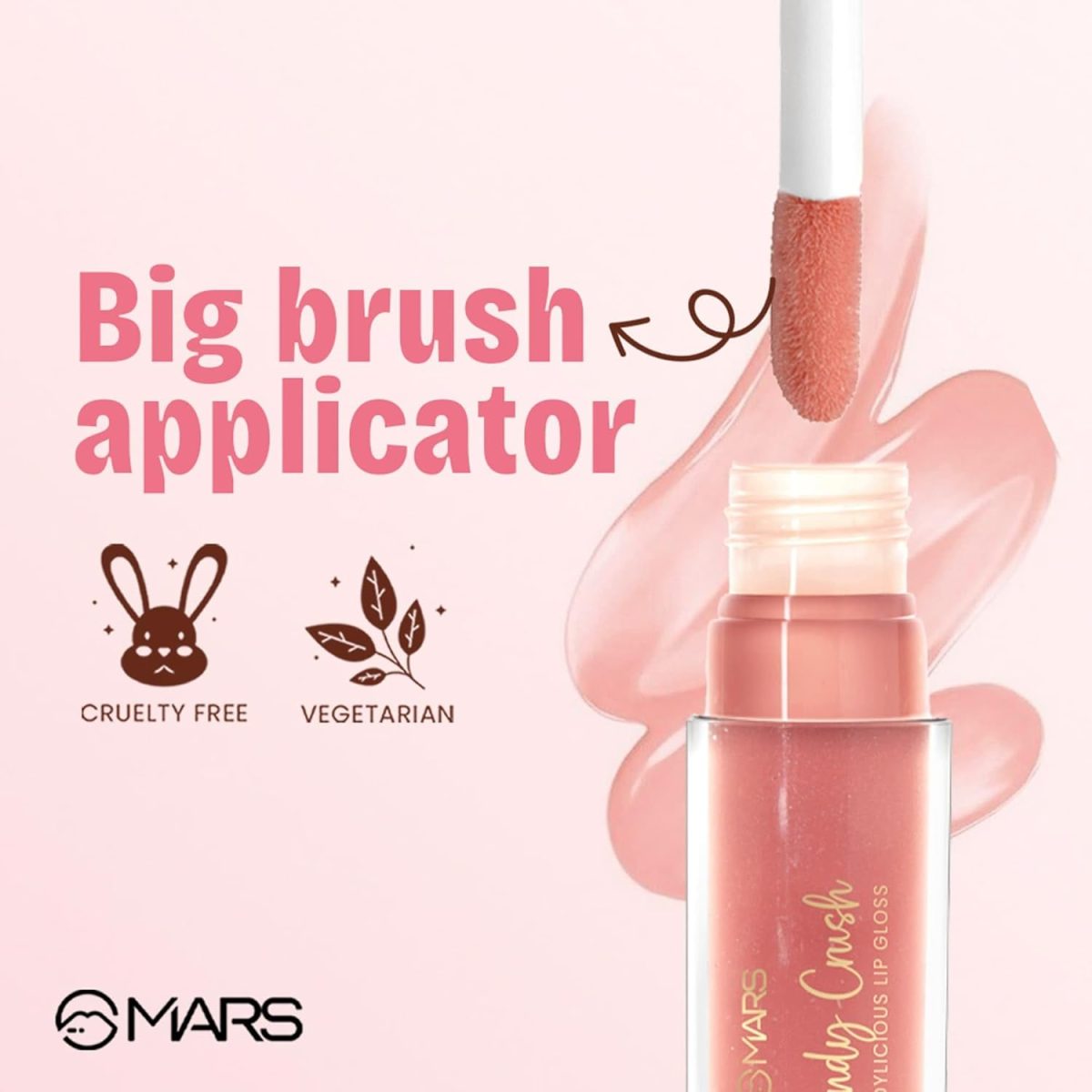 MARS Candylicious Sheer Lip Gloss for Women | Hydrating & High Shine | Lightweight | Non-Sticky | Enriched with Vitamin-E, Hyaluronic Acid & Avocado Ester (4.0ml) (11-TOFFEE TWIRL) - Image 5