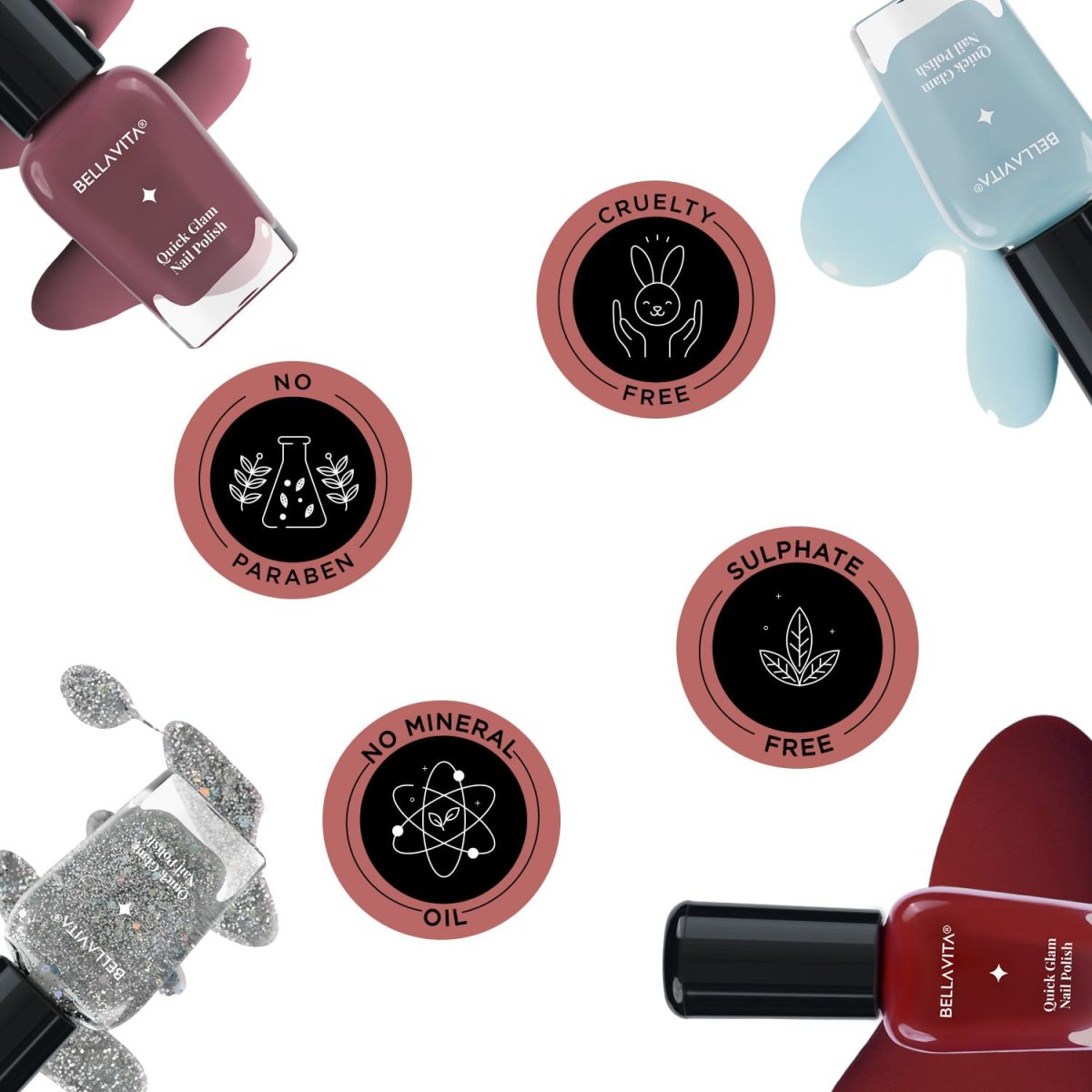 BELLAVITA Nail Polish | Vibrant Color Lustrous Shine Long Lasting | Chip Free Fast Dry Formula | Smooth Application | Blush | Nail Paints for Women | 10 ML - Image 7