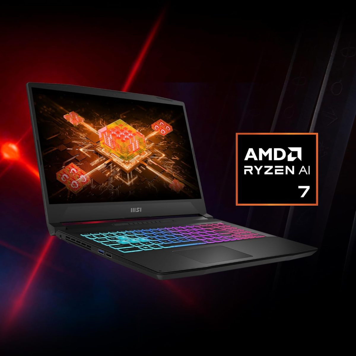 Katana A15 AI, Ryzen 7 8845HS, Built-in AI, 40CM FHD 144Hz Gaming Laptop(16GB/512GB NVMe SSD/Windows 11 Home/NVIDIA GeForce RTX 4050, GDDR6 6GB/Black/2.25Kg), B8VE-418IN - Image 3