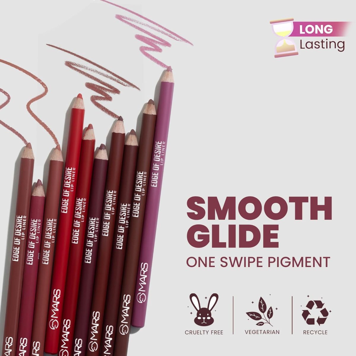 MARS Matte Liner | One Swipe Smooth Application | Long Lasting Lip Pencil | (1.4gm) (14-Choco Butter) (Satin) - Image 4