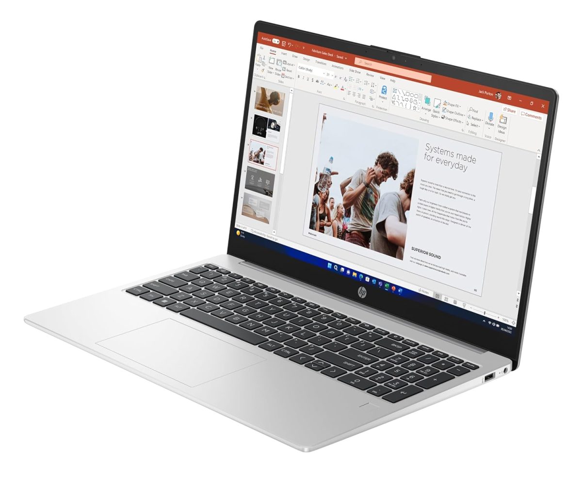 HP 255 Notebook, AMD Athlon Silver 7120U,8GB DDR4, 256GB SSD, 15.6-inch(39.6cm),Anti-Glare, HD Laptop, Radeon Graphics, (Win 11, Silver,1.52kg) G10 - Image 3