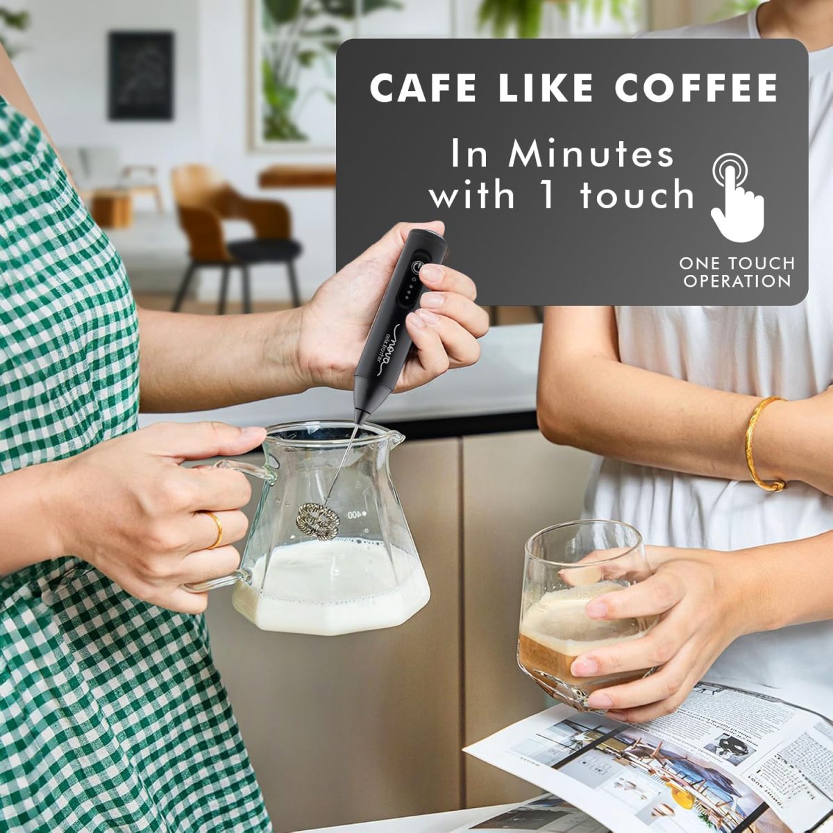 Nova Rechargeable Milk Frother & Coffee Whisker with Dual Spring Tech | 1 Year Replacement Warranty | Free Coffee Frothing Recipe Book - Image 6