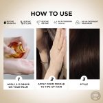 L'Oreal Paris Serum, Protection and Shine, For Dry, Flyaway & Frizzy Hair, With 6 Rare Flower Oils, Extraordinary Oil, 100ml - Image 6