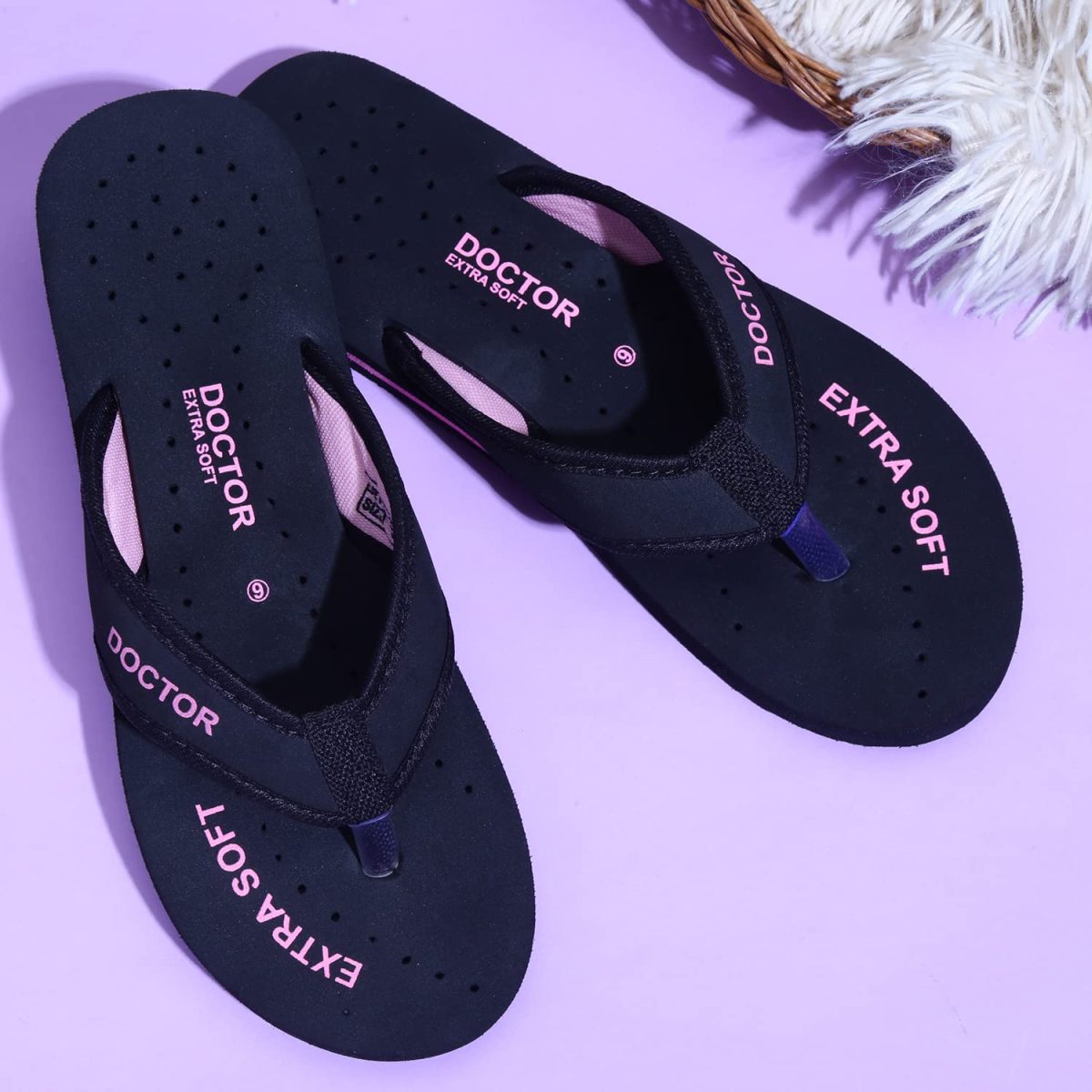 DOCTOR EXTRA SOFT Doctor Slippers for Women Orthopedic Diabetic Pregnancy Non Slip Lightweight Comfortable Flat Casual Stylish DR Chappals and House Flip flops For Ladies & Girl’s D-22 - Image 3