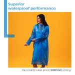 Lifelong Waterproof Unisex Raincoat | Hooded Full Sleeves Outdoor Poncho for Men, Women, Boys & Girls | Durable PVC Rainwear for Camping, Hiking, Travelling | Adjustable Drawstring | Sky Blue (1 Pc) - Image 3