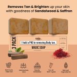 Ghar Soaps Sandalwood & Saffron Magic Soaps For Bath (300 Gms Pack Of 3) | Paraben Free | Chandan & Kesar Bath Soap | Handmade Soaps For Glowing | Skin Brightening Soap For Men & Women - Image 2
