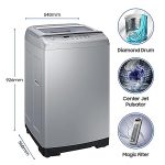 Samsung 7 kg, Fully-Automatic Top Load Washing Machine with Diamond Drum (WA70A4002GS/TL, Imperial Silver) - Image 2