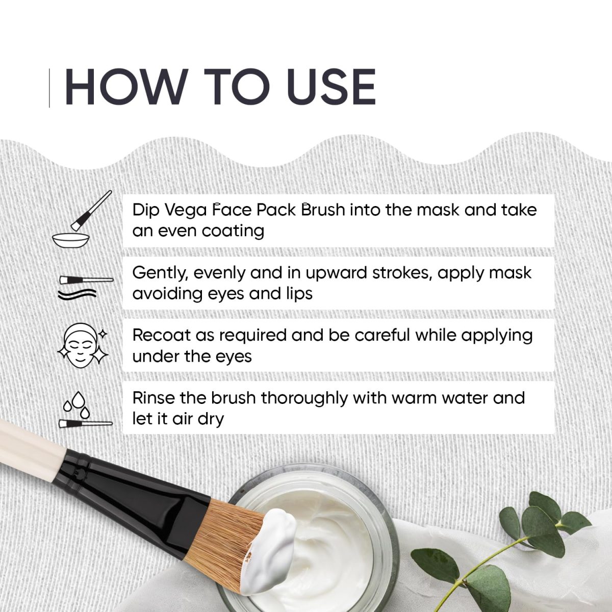Vega Bristle Face Pack Brush - White, 1 Piece, (HV-27) - Image 8