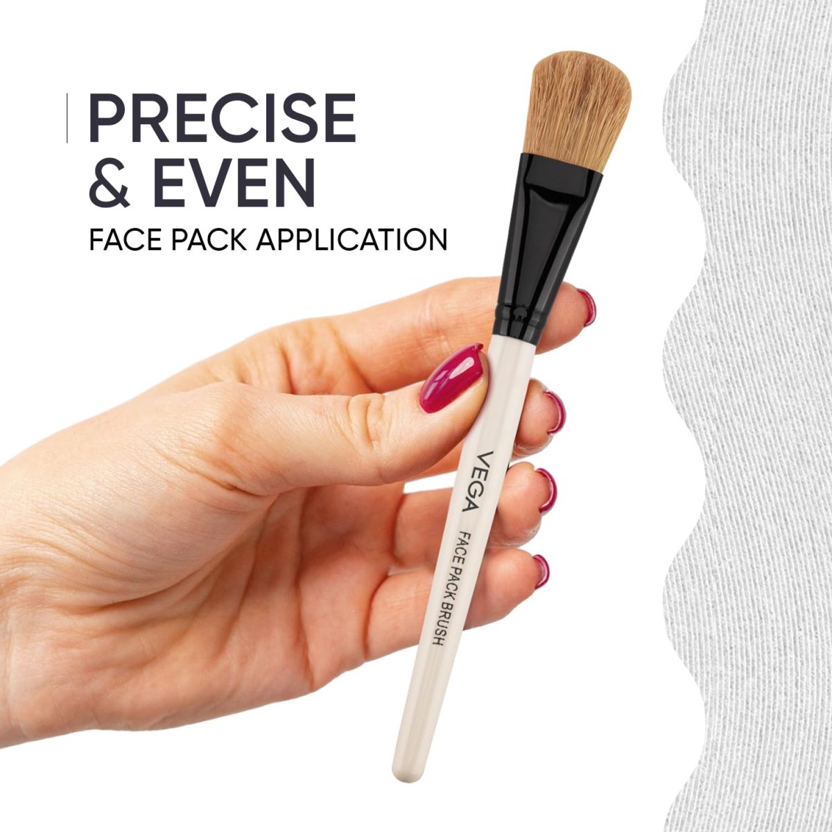 Vega Bristle Face Pack Brush - White, 1 Piece, (HV-27) - Image 4
