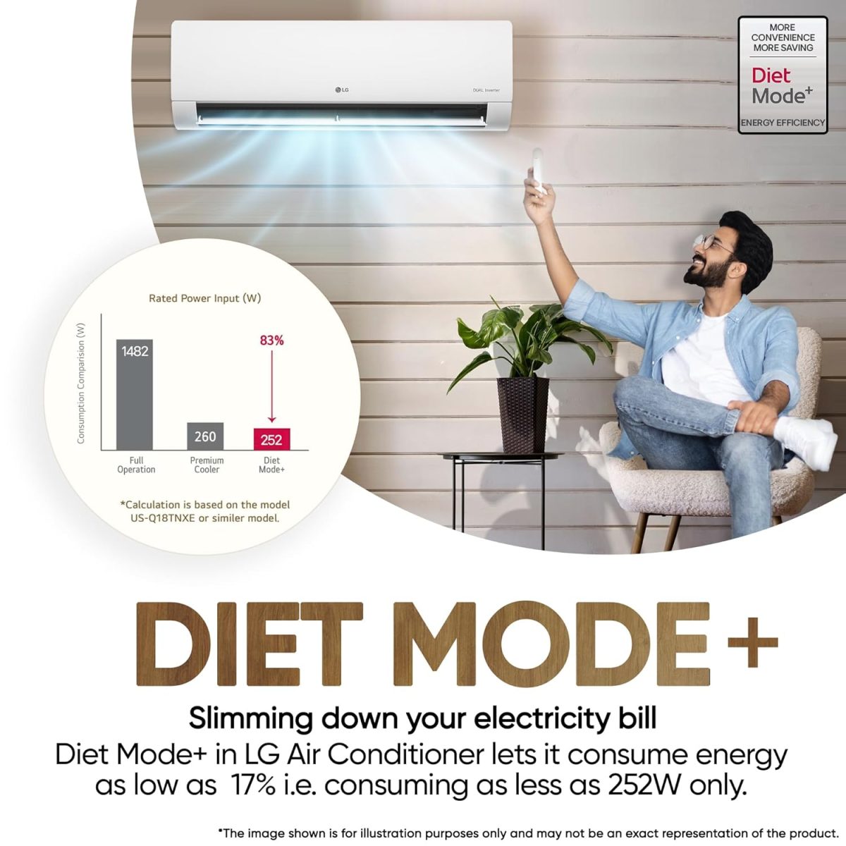 LG 1.5 Ton 5 Star DUAL Inverter Split AC (Copper, AI Convertible 6-in-1, VIRAAT Mode, Faster Cooling & Energy Saving, 4 Way Swing, HD Filter with Anti-Virus Protection, US-Q19YNZE, White) - Image 7