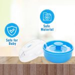 Mee Mee Soft Feel Powder Puff with Box Holder Container for New Born and Kids | Gentle Touch for Your Little One's Skin | BPA-Free | Talcum Powder Container | Portable Baby Grooming Puff Case (Blue) - Image 3