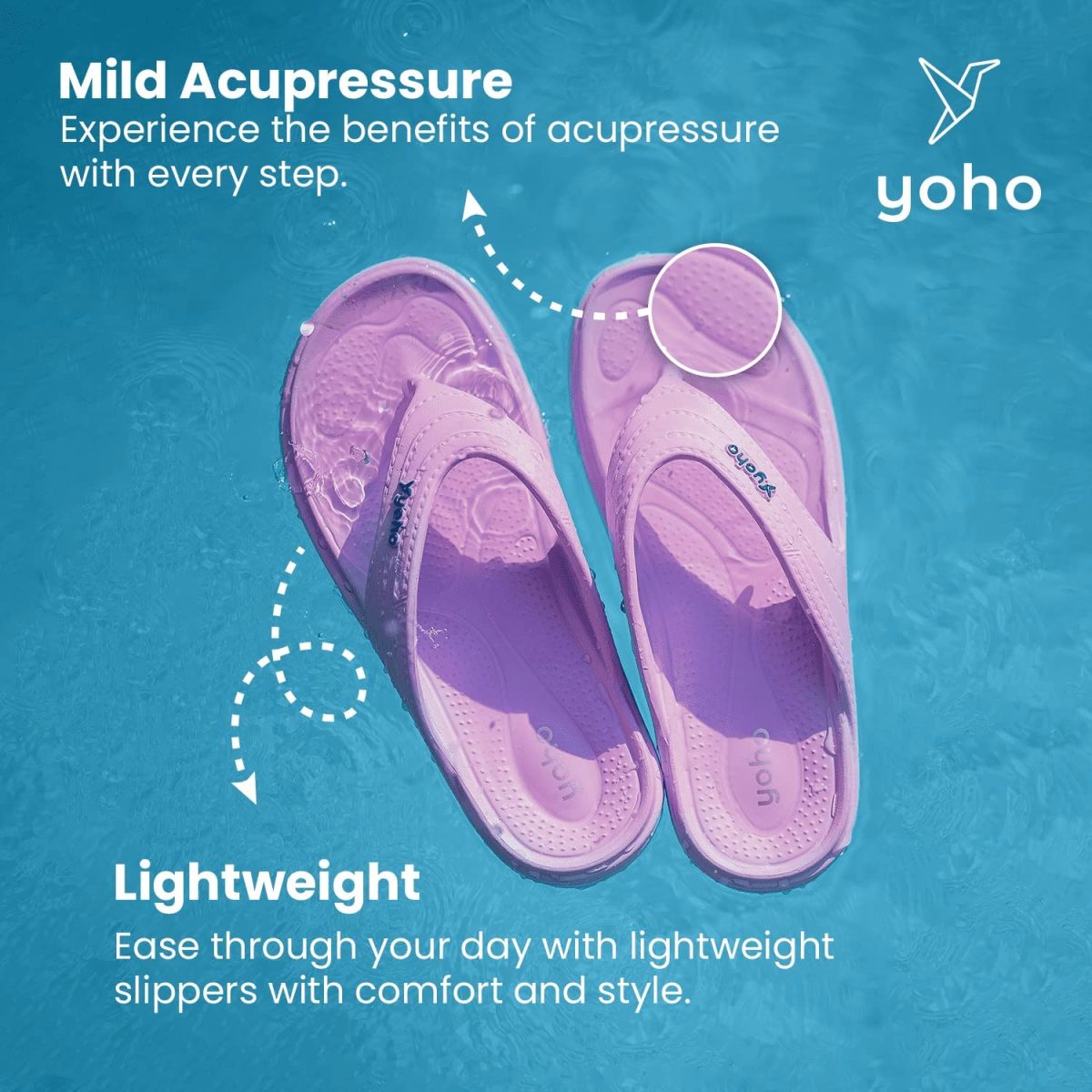 YOHO Drizzle Soft Slippers for Women | Mild Acupressure | Lightweight - Image 3