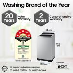 Samsung 7 kg, Eco Bubble Technology, Digital Inverter Motor, Soft Closing Door, Fully-Automatic Top Load Washing Machine (WA70BG4441YYTL, Lavender Gray) - Image 4