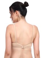 RACOS Women's Wire Free Seamless Full Coverage T-Shirt Bra | Push Up Lightly Padded Bra with Wide Straps in Black/Maroon/Skin Color for Everday Use - Image 8