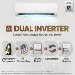 LG 1.5 Ton 3 Star DUAL Inverter Split AC (Copper, AI Convertible 6-in-1, VIRAAT Mode, Diet Mode+, Faster Cooling & Energy Saving, HD Filter with Anti-Virus Protection, US-Q18JNXE, White) - Image 4