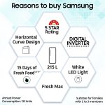 Samsung 215 L, 5 Star, Digital Inverter, Direct-Cool Single Door Refrigerator (RR23D2H359U/HL, Paradise Bloom Blue, Base Stand Drawer) - Image 2