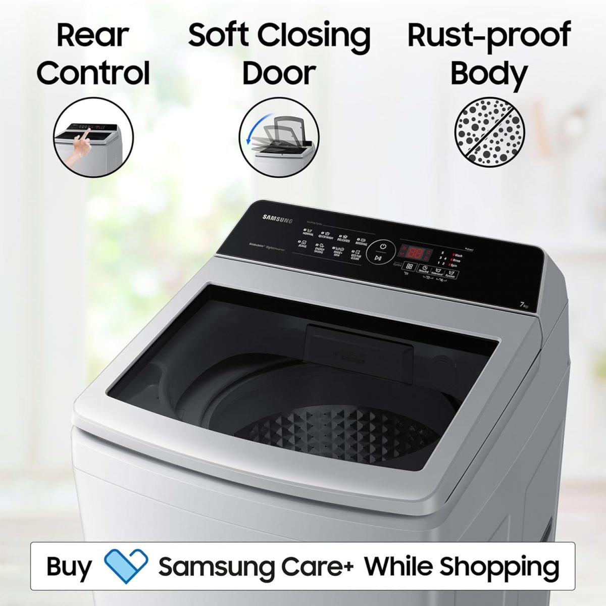 Samsung 7 kg, Eco Bubble Technology, Digital Inverter Motor, Soft Closing Door, Fully-Automatic Top Load Washing Machine (WA70BG4441YYTL, Lavender Gray) - Image 6