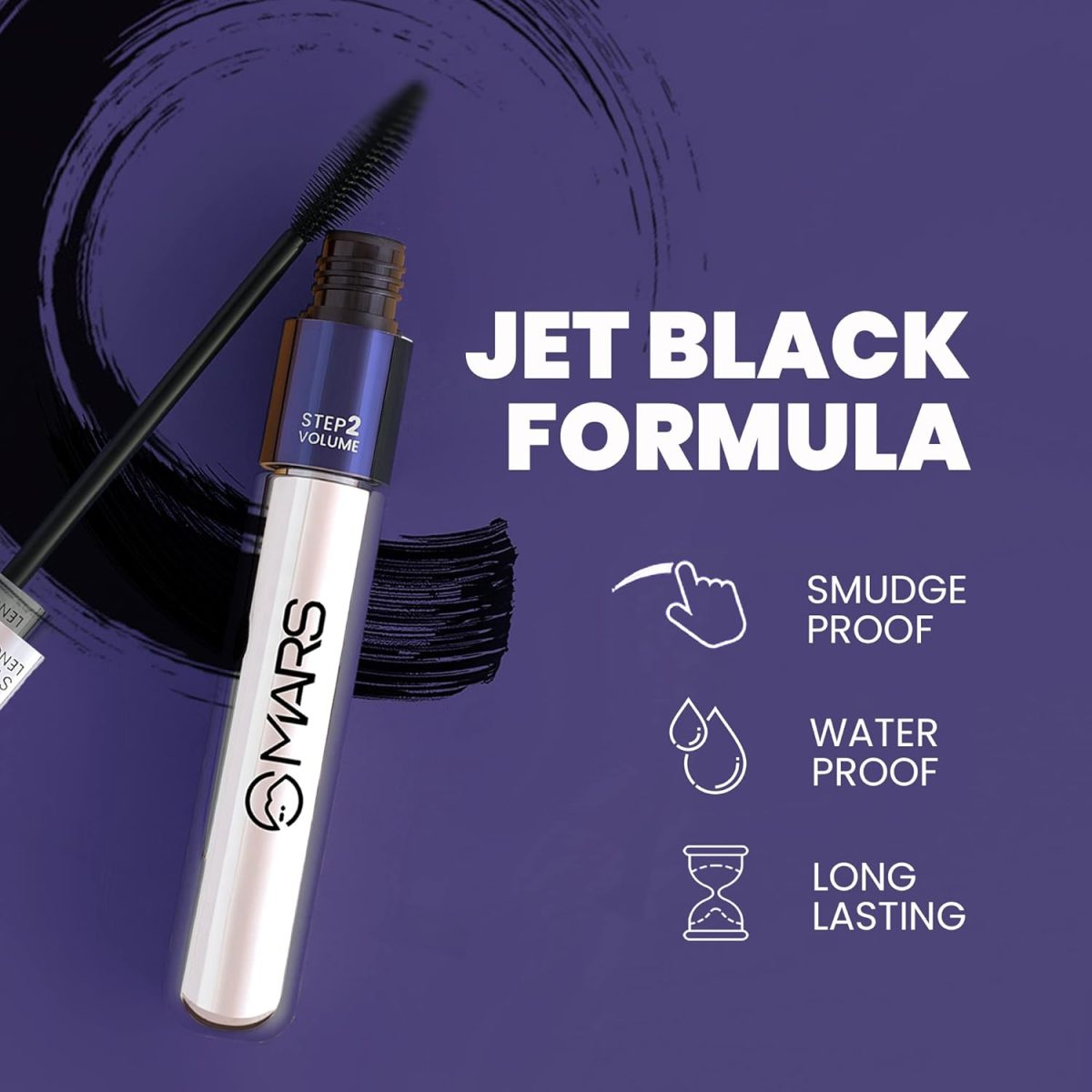 MARS Double Trouble Volumizing and Lengthening Mascara | 2-in-1 Mascara for Women | Long Lasting (15 ml) (Black) - Image 2