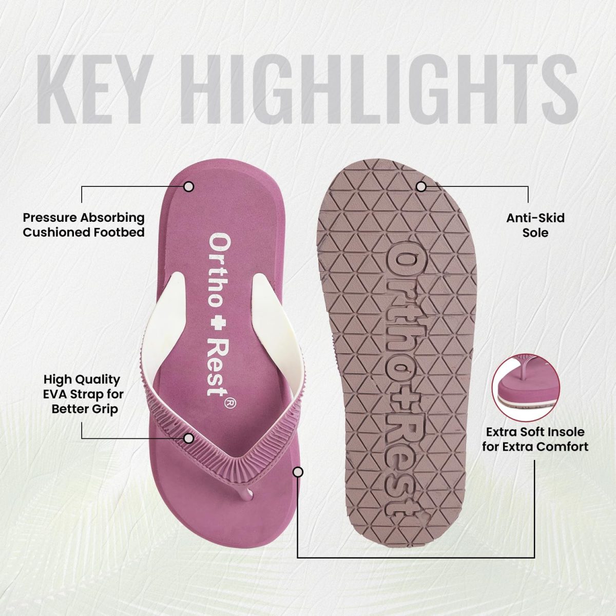 Ortho + Rest Doctor Slippers for Women Orthopedic Non Slip Lightweight Comfortable Flat Casual Stylish Dr Chappals and House Flip flops For Ladies and Girl’s - Image 4