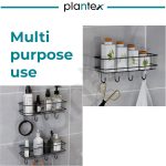 Plantex Bathroom Organizer Without Drill/GI Steel Self Adhesive Bathroom Shelf for Wall with Magic Stickers - Pack of 1 (Black, CED Powder Coated) - Image 7