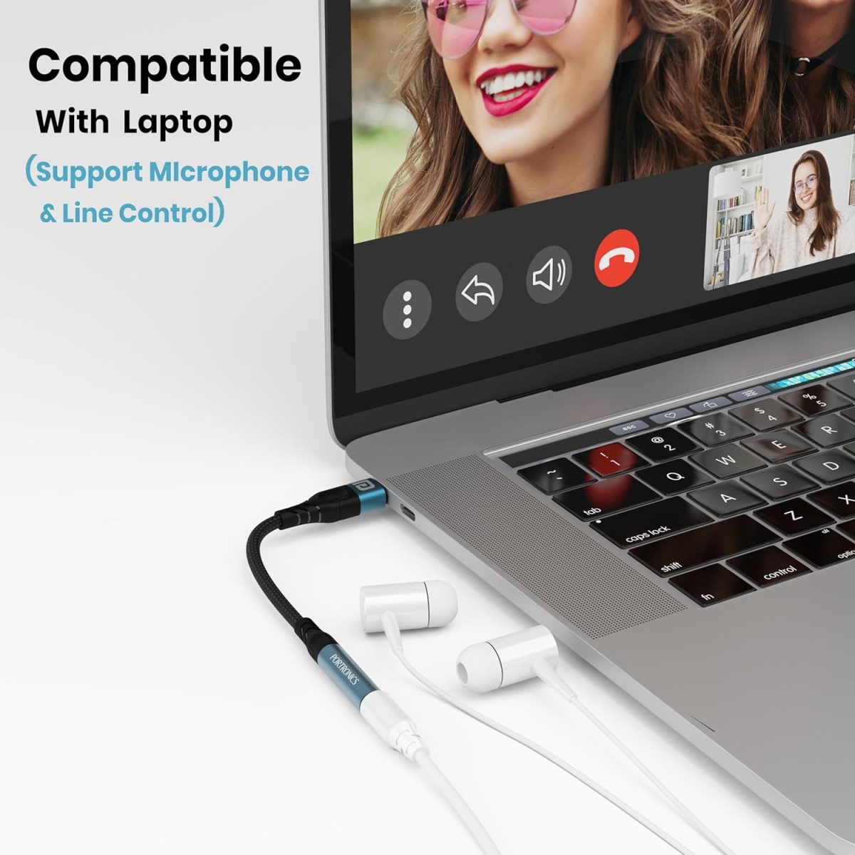 Portronics iKonnect C Pro Type C to 3.5 mm Audio Jack Connector with DAC Headphone Converter Adapter Compatible with iPhone 15 Pro Max/15 Pro/15 Plus, Galaxy S23/S22/S21/S208 & Other Type C Phones - Image 5