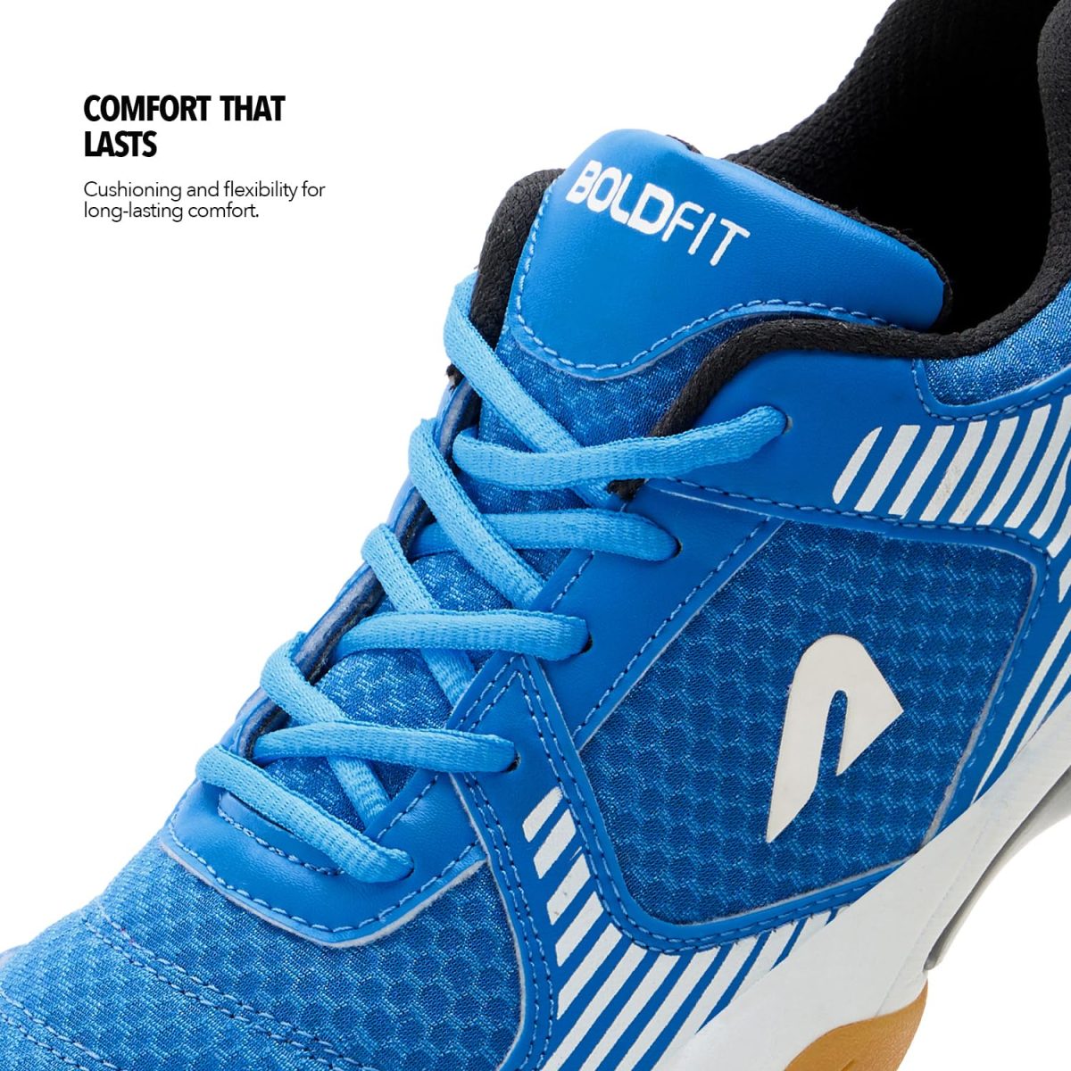 Boldfit Badminton Shoes Shuttle Non Marking Shoes for Badminton Men Light Badminton Shoes for Women & Badminton Shoes Men Breathable Non Marking Shoes for Badminton Anti Skid Pickleball Shoes Blue - Image 7