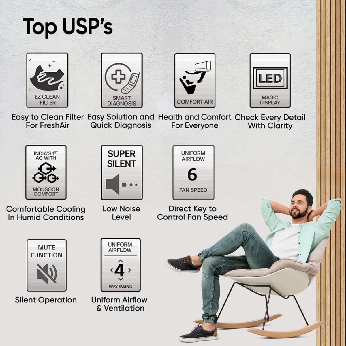 LG 1.5 Ton 5 Star DUAL Inverter Split AC (Copper, AI Convertible 6-in-1, VIRAAT Mode, Faster Cooling & Energy Saving, 4 Way Swing, HD Filter with Anti-Virus Protection, US-Q19YNZE, White) - Image 15